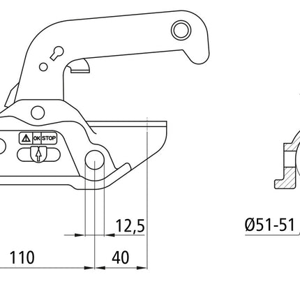 Winterhoff Winterhoff WW30-D3 - rund 50 mm - 3000 kg - gebremste Kugelkupplung