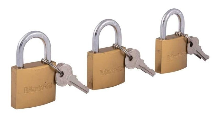 Work-it 3 Stück Vorhängeschloss mit gleichem Schlüssel - 40 mm - gleiches Schloss